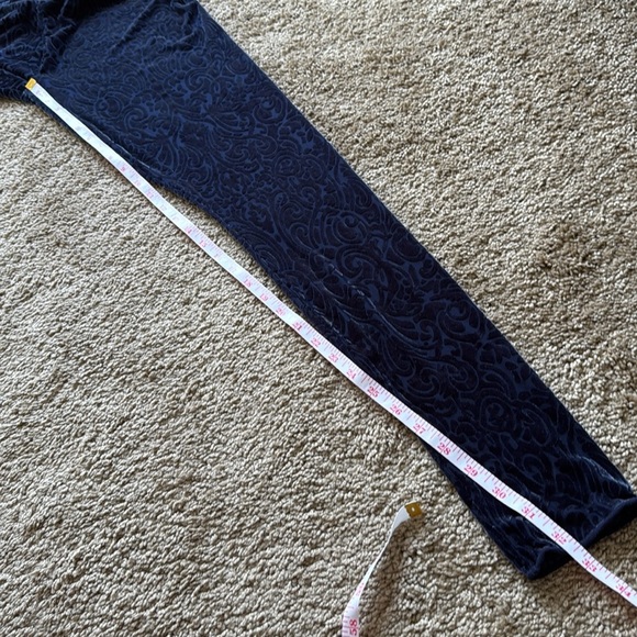 Wolford Ada Leggings Sapphire Blue Velvet Pattern Leggings - Picture 7 of 8